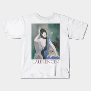 Portrait of Coco Chanel with Dog by Marie Laurencin Kids T-Shirt